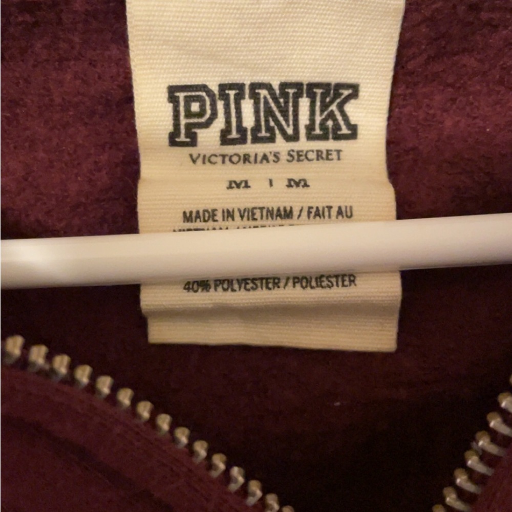 PINK Victoria's Secret Maroon and Orange Hoodie - Picture 2 of 4